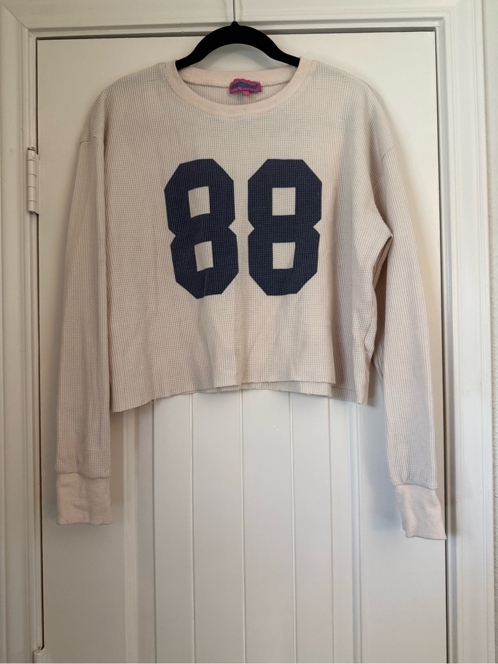 Edikted Cream Waffle Knit Crop Top